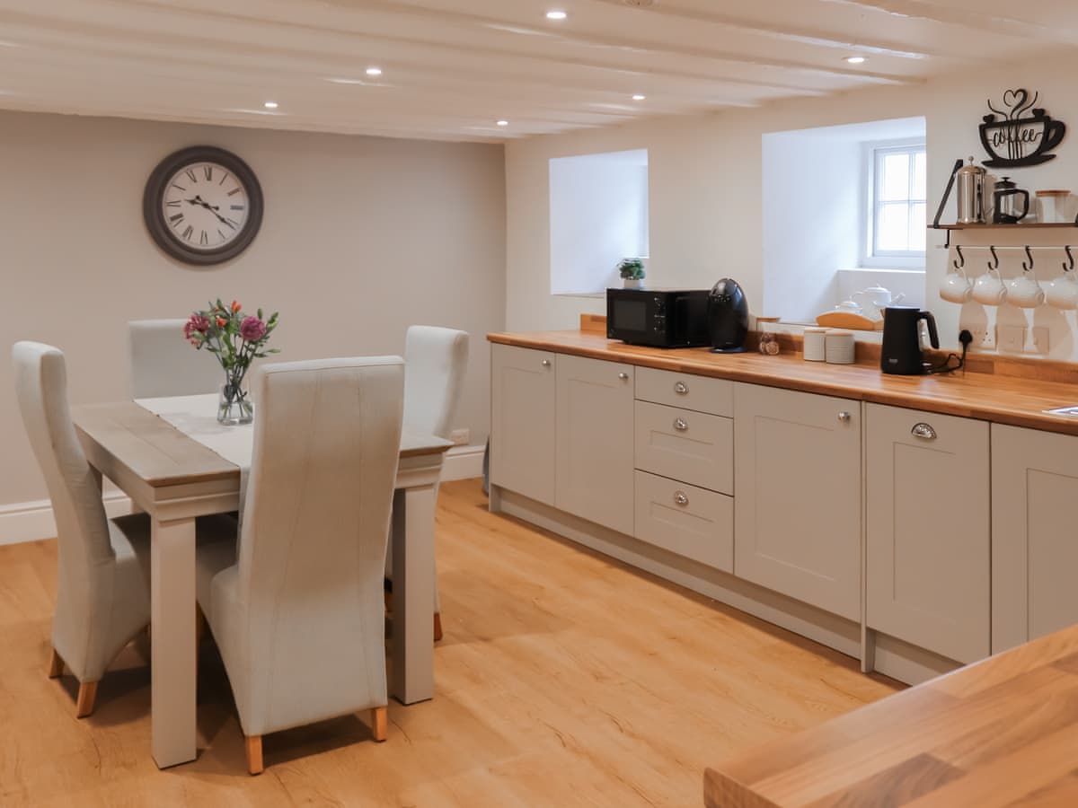 Dining table in the cottage kitchen
